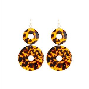 Tortoise Circle Drop Earrings